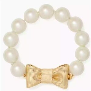 EUC:Kate Spade Pearl & Gold Bow Bracelet, matches ring listed separately! SALE 😊